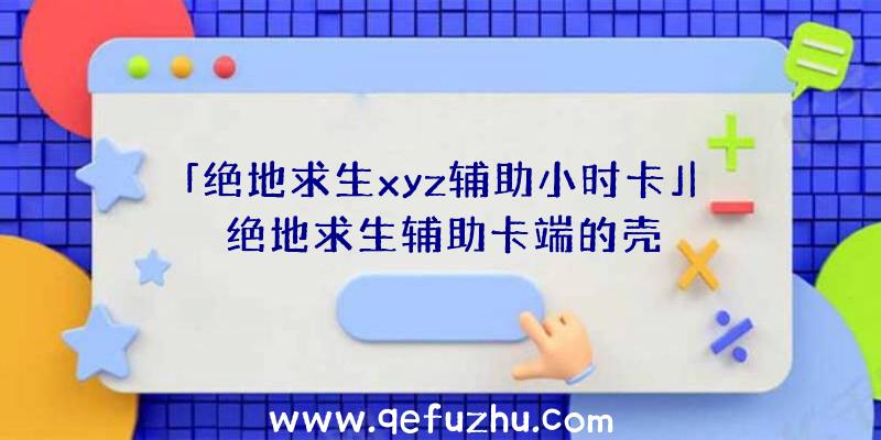 「绝地求生xyz辅助小时卡」|绝地求生辅助卡端的壳